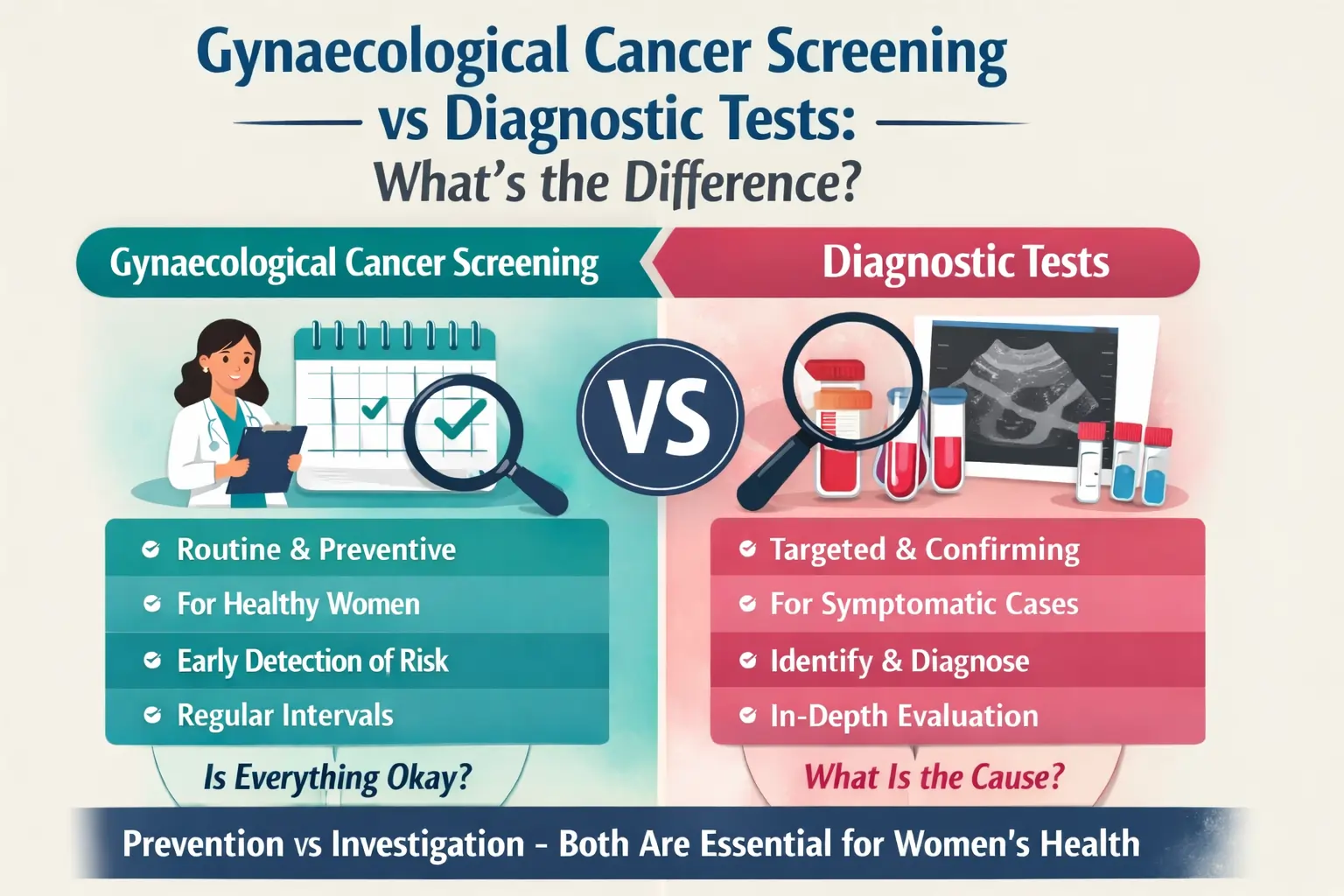 Screening vs diagnostic tests for women’s health
